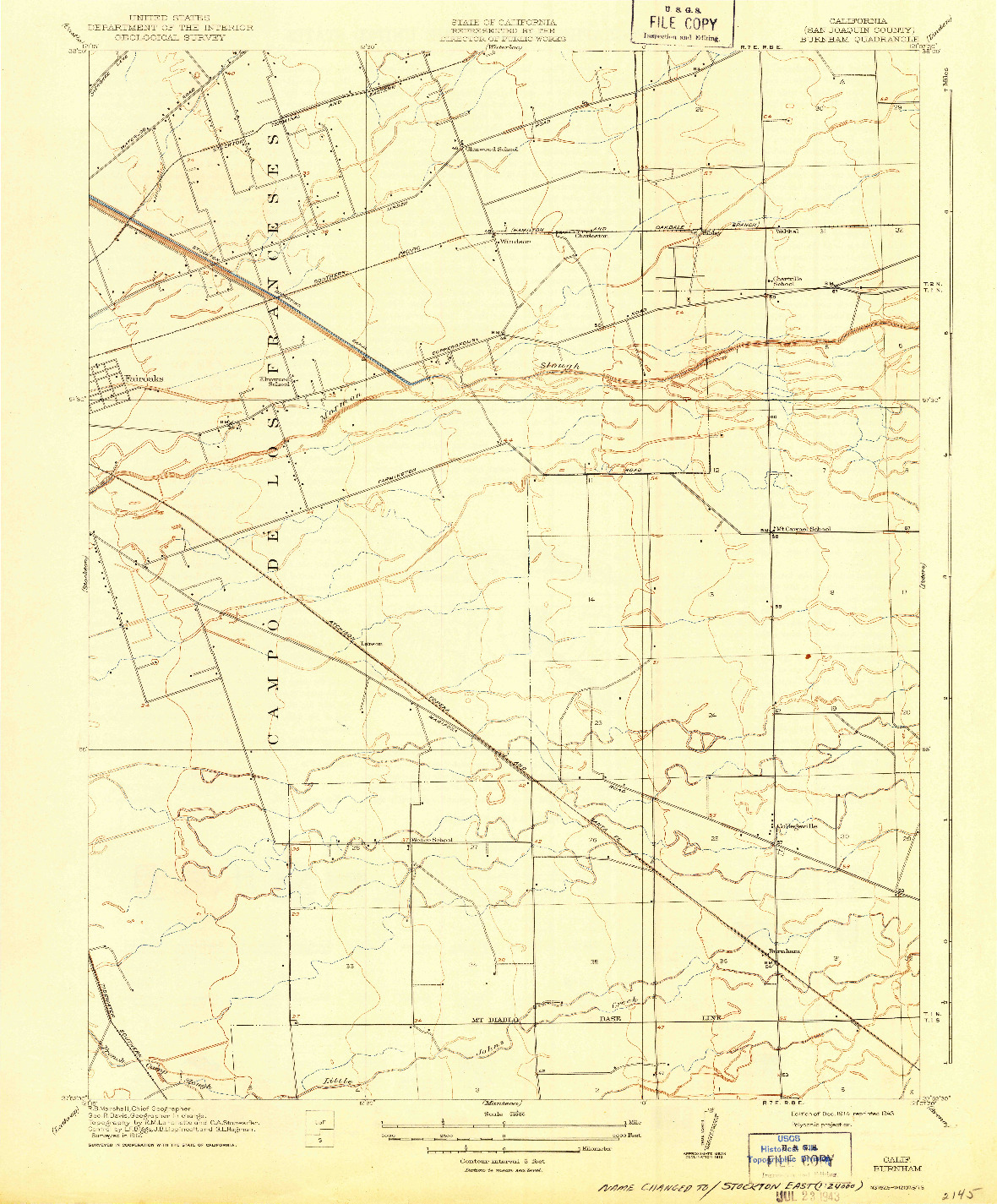 USGS 1:31680-SCALE QUADRANGLE FOR BURNHAM, CA 1914