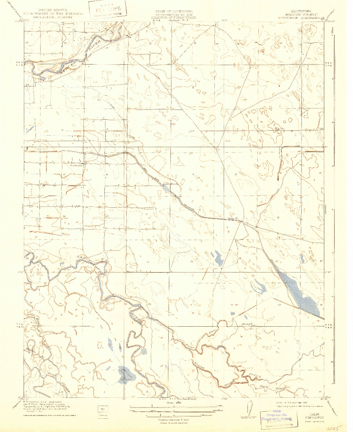 USGS 1:31680-SCALE QUADRANGLE FOR STEVINSON, CA 1918