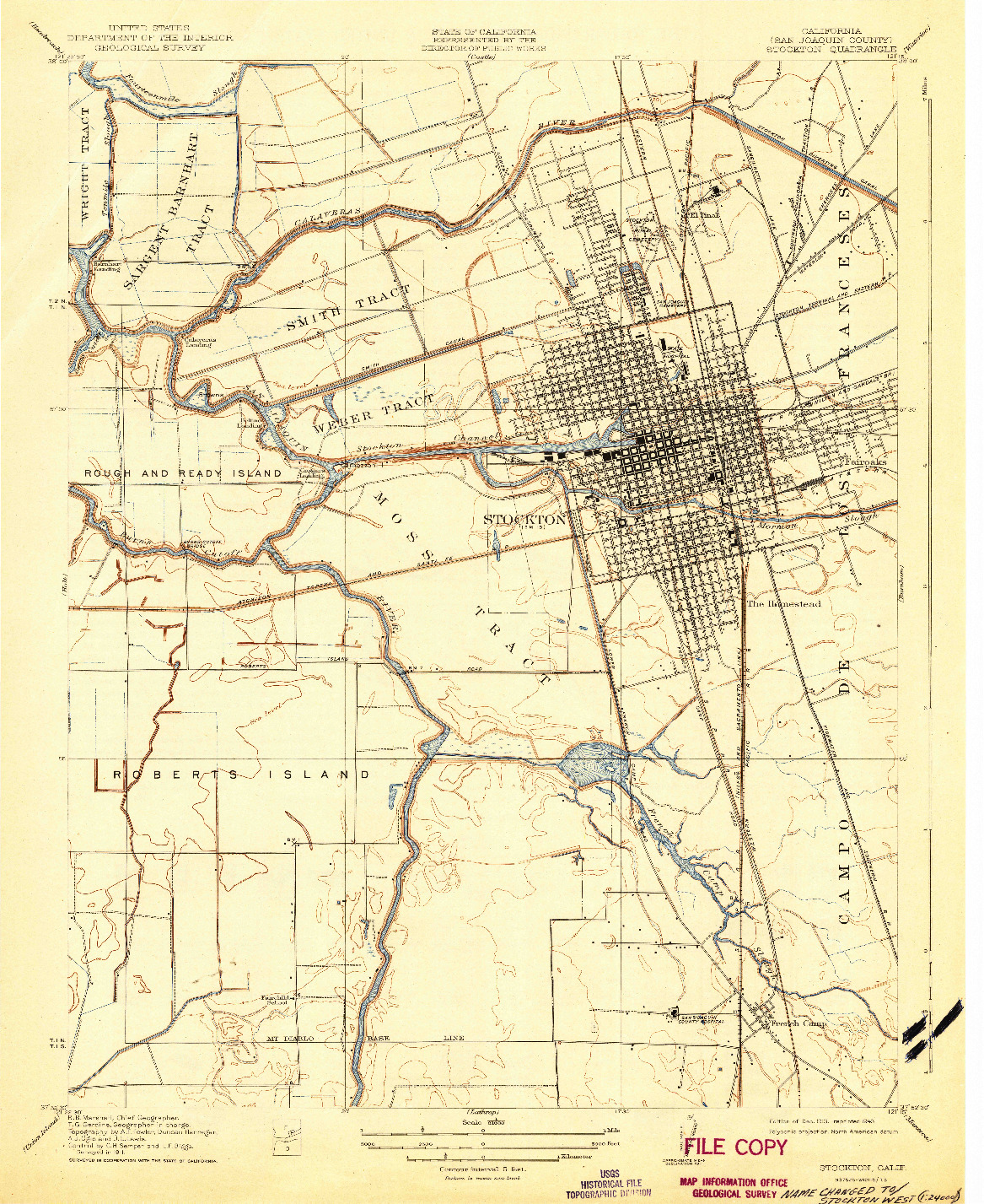 USGS 1:31680-SCALE QUADRANGLE FOR STOCKTON, CA 1913