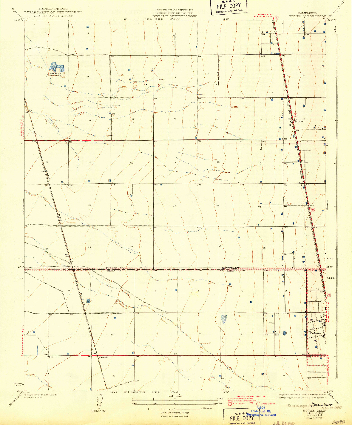 USGS 1:31680-SCALE QUADRANGLE FOR STONE, CA 1929