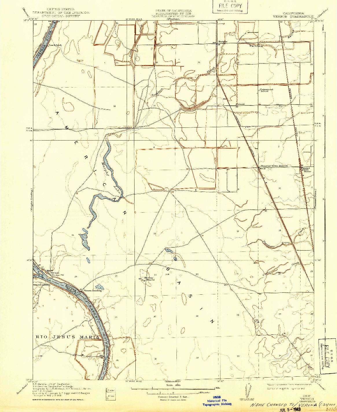 USGS 1:31680-SCALE QUADRANGLE FOR VERNON, CA 1910