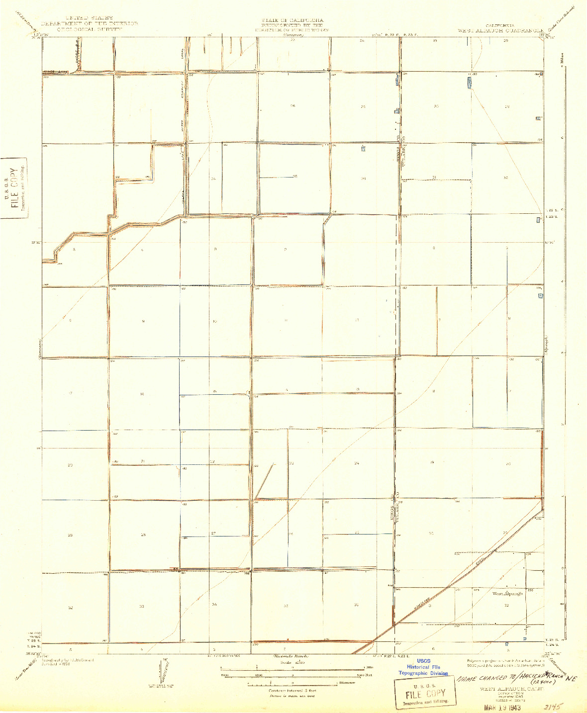 USGS 1:31680-SCALE QUADRANGLE FOR WEST ALPAUGH, CA 1929