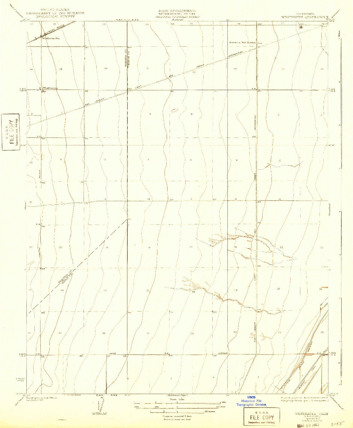USGS 1:31680-SCALE QUADRANGLE FOR WESTHAVEN, CA 1929