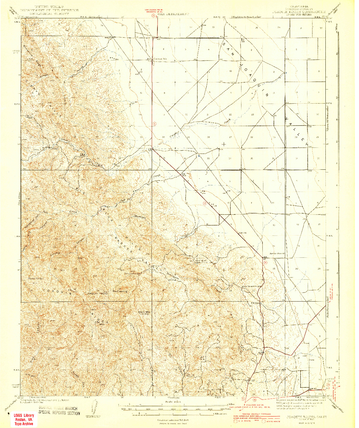 USGS 1:62500-SCALE QUADRANGLE FOR JOAQUIN ROCKS, CA 1943