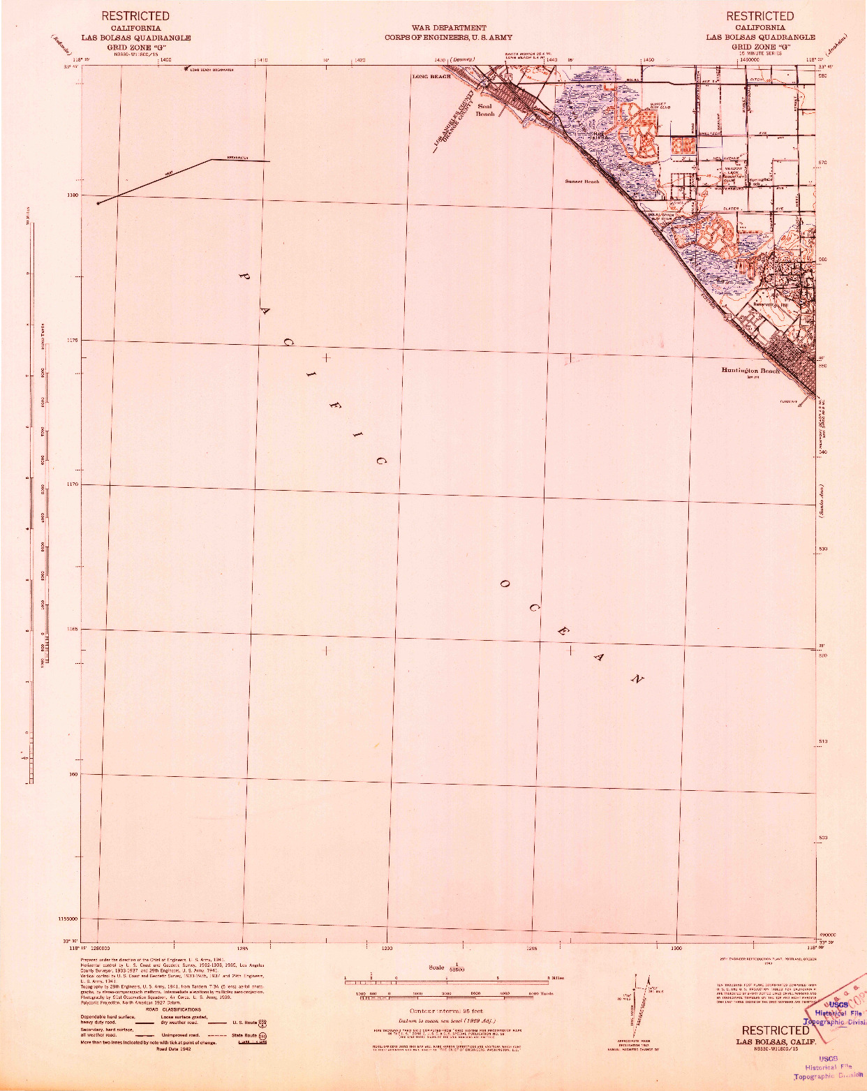 USGS 1:62500-SCALE QUADRANGLE FOR LAS BOLSAS, CA 1943