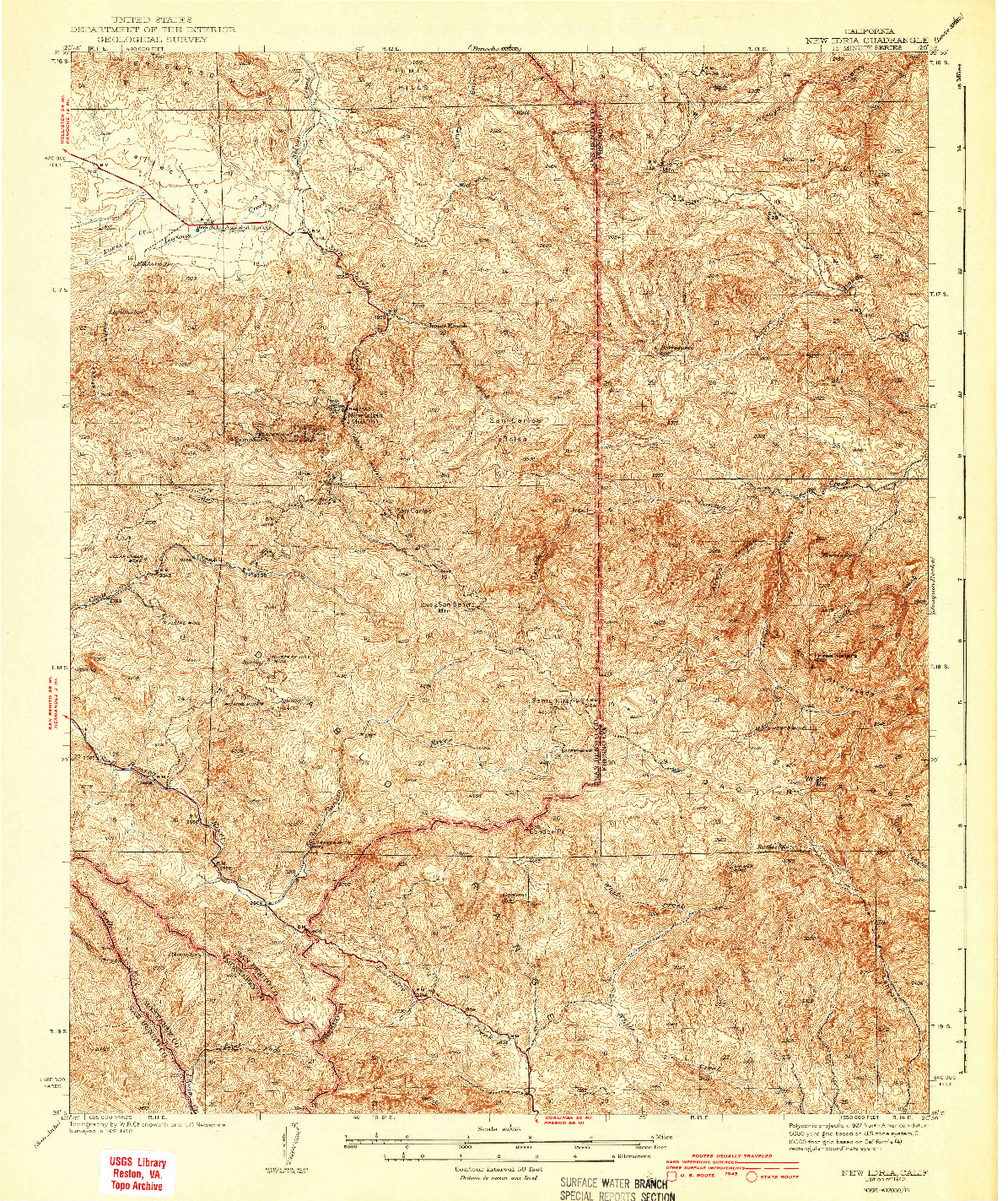USGS 1:62500-SCALE QUADRANGLE FOR NEW IDRIA, CA 1943