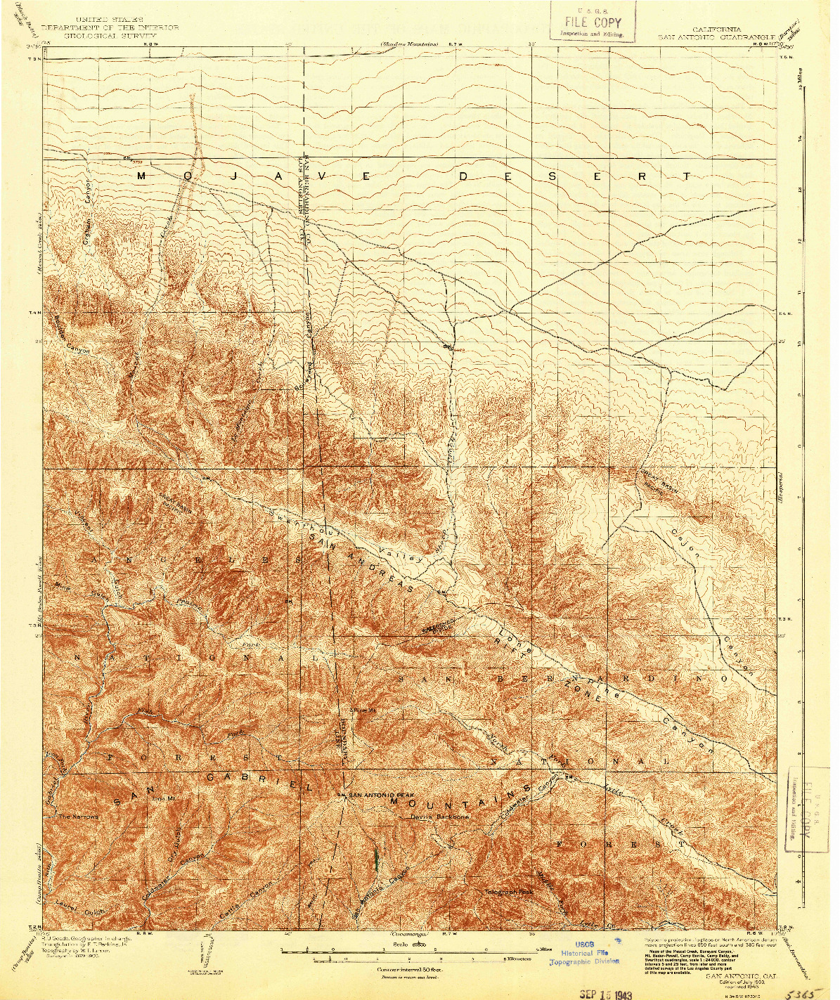 USGS 1:62500-SCALE QUADRANGLE FOR SAN ANTONIO, CA 1903