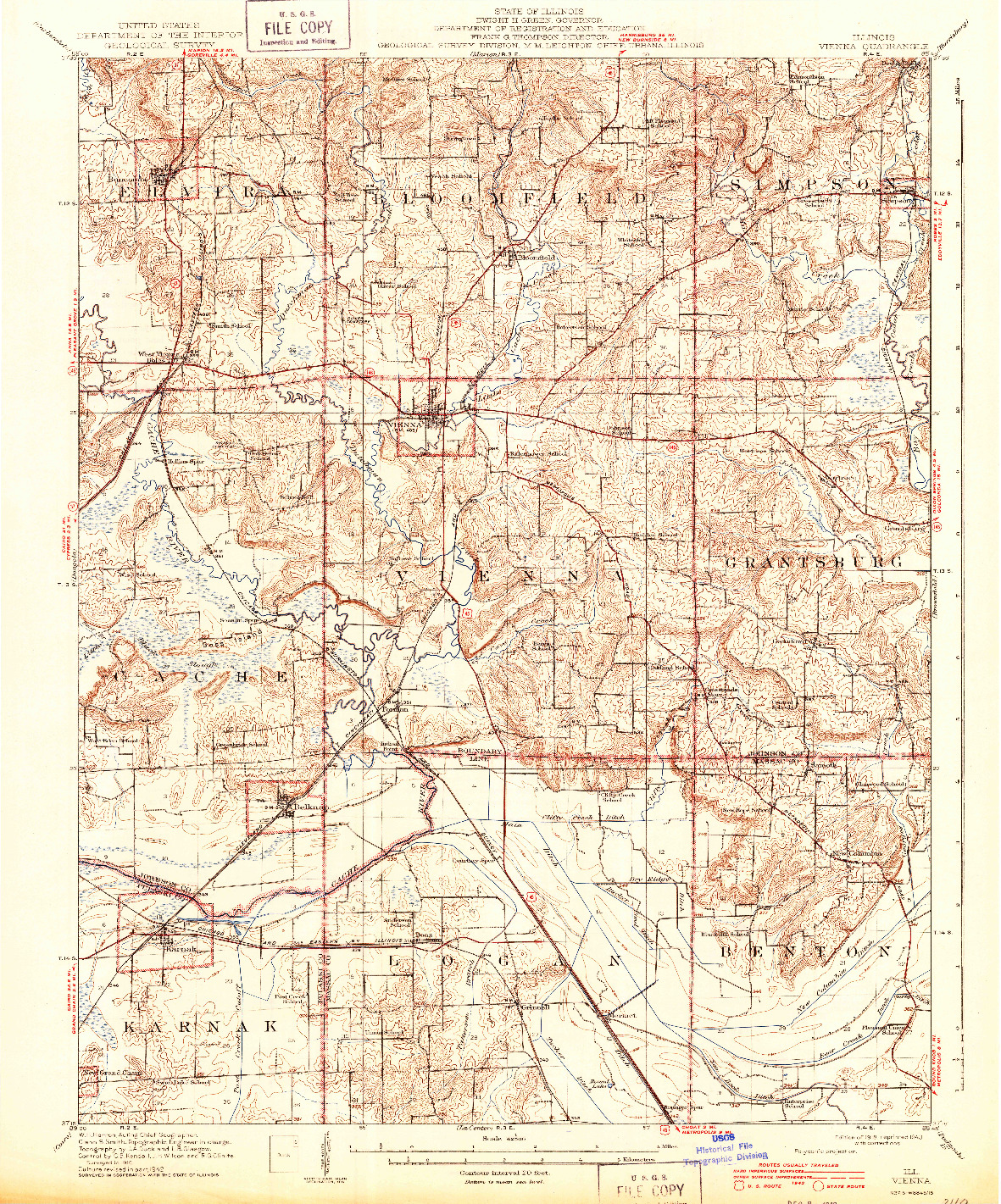 USGS 1:62500-SCALE QUADRANGLE FOR VIENNA, IL 1918