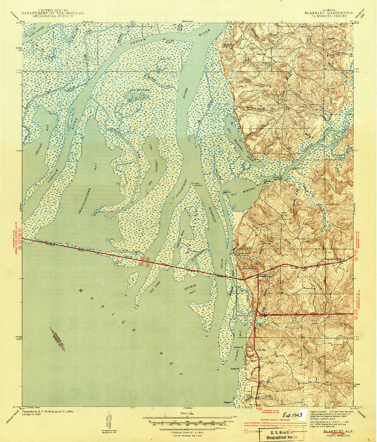 USGS 1:31680-SCALE QUADRANGLE FOR BLAKELEY, AL 1943