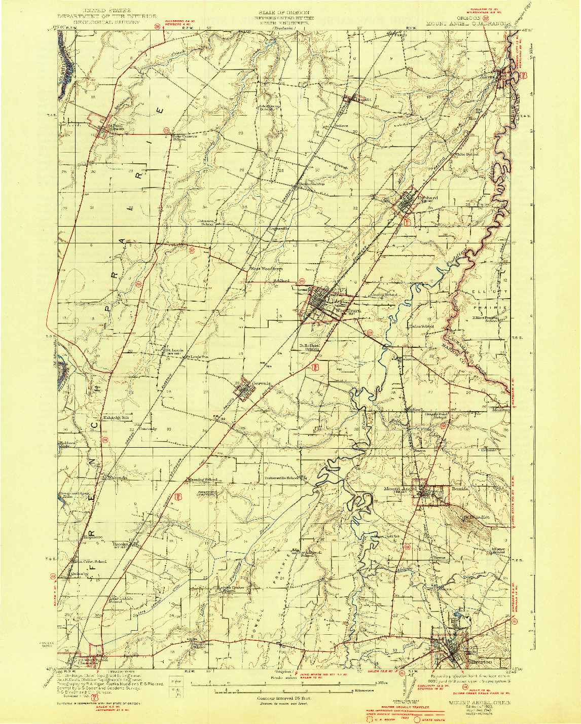 USGS 1:62500-SCALE QUADRANGLE FOR MOUNT ANGEL, OR 1923