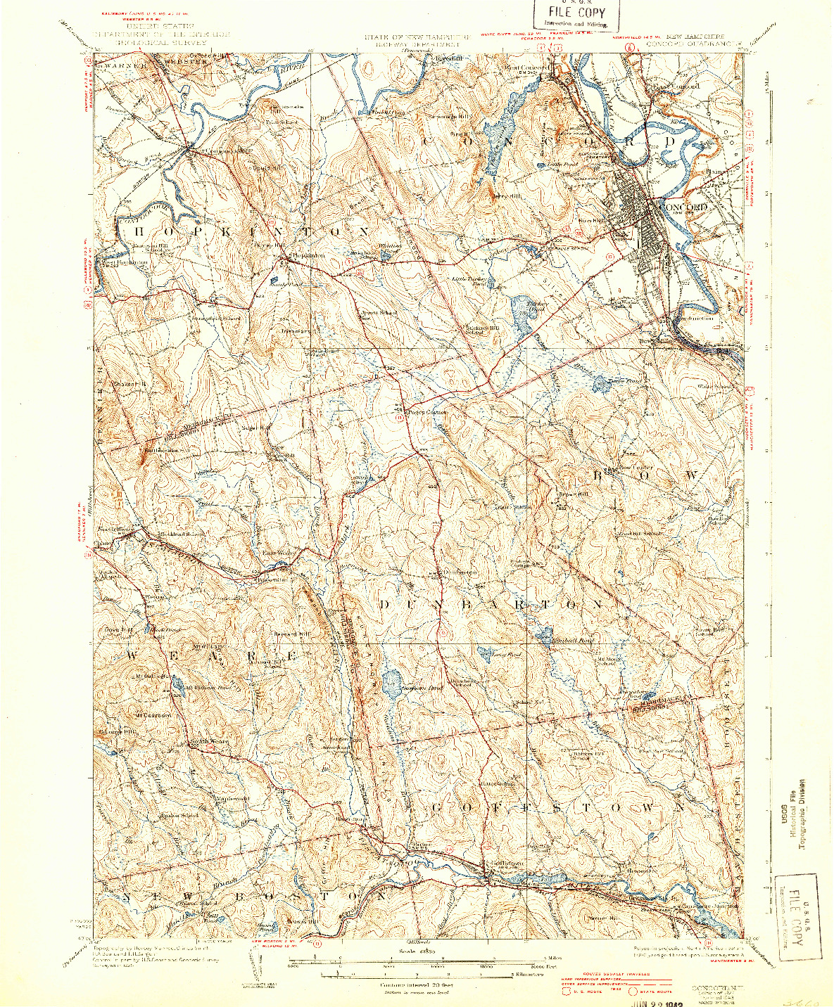 USGS 1:62500-SCALE QUADRANGLE FOR CONCORD, NH 1927