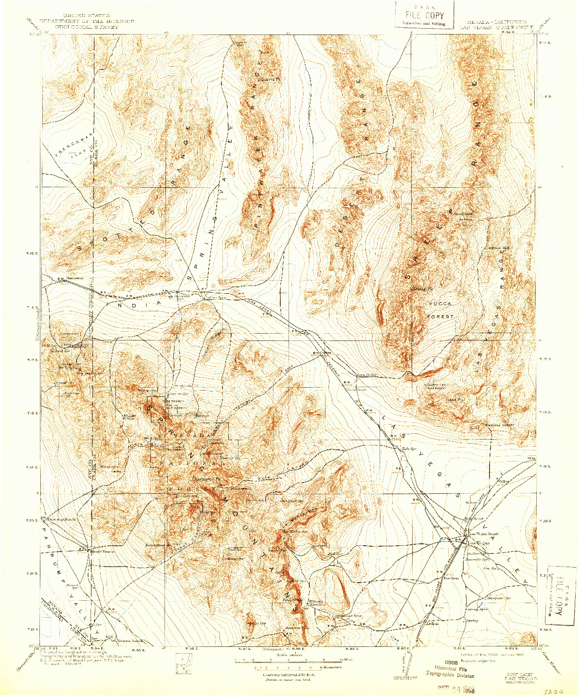 USGS 1:250000-SCALE QUADRANGLE FOR LAS VEGAS, NV 1908