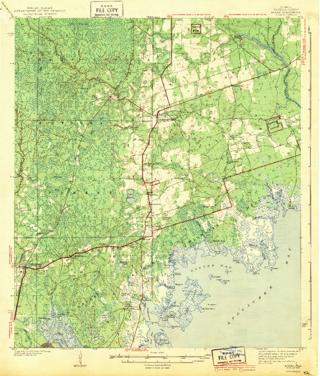 USGS 1:62500-SCALE QUADRANGLE FOR ARRAN, FL 1943
