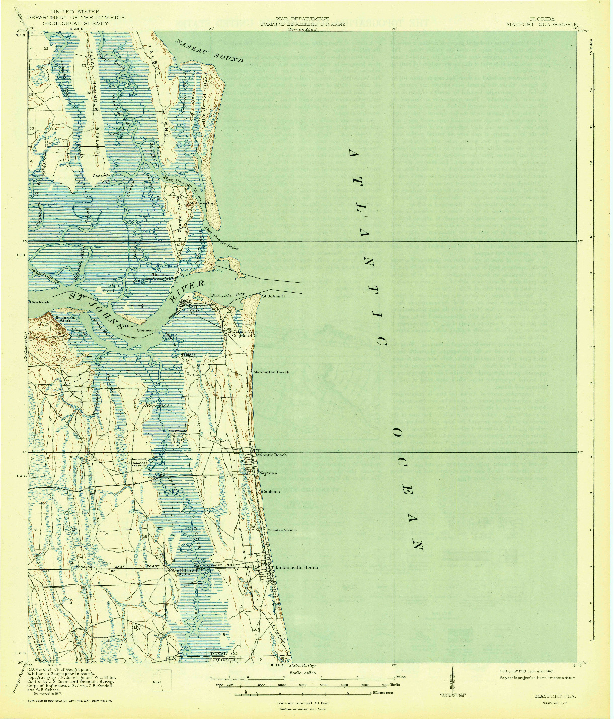 USGS 1:62500-SCALE QUADRANGLE FOR MAYPORT, FL 1918