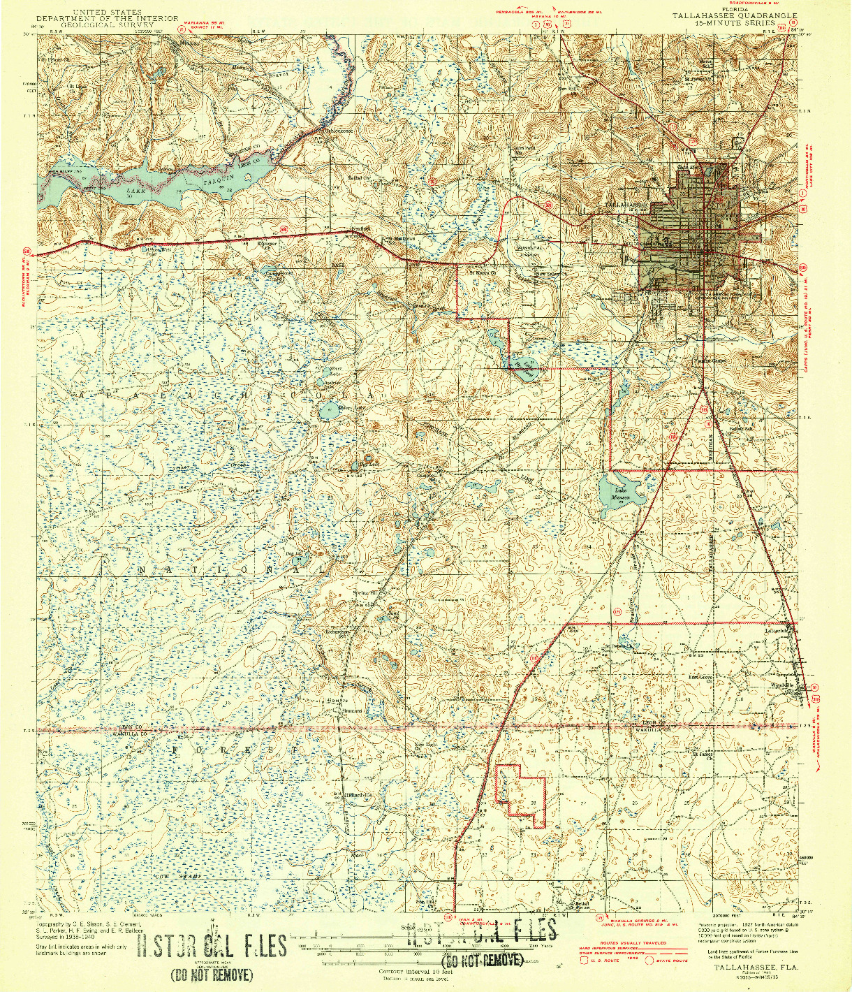 USGS 1:62500-SCALE QUADRANGLE FOR TALLAHASSEE, FL 1943