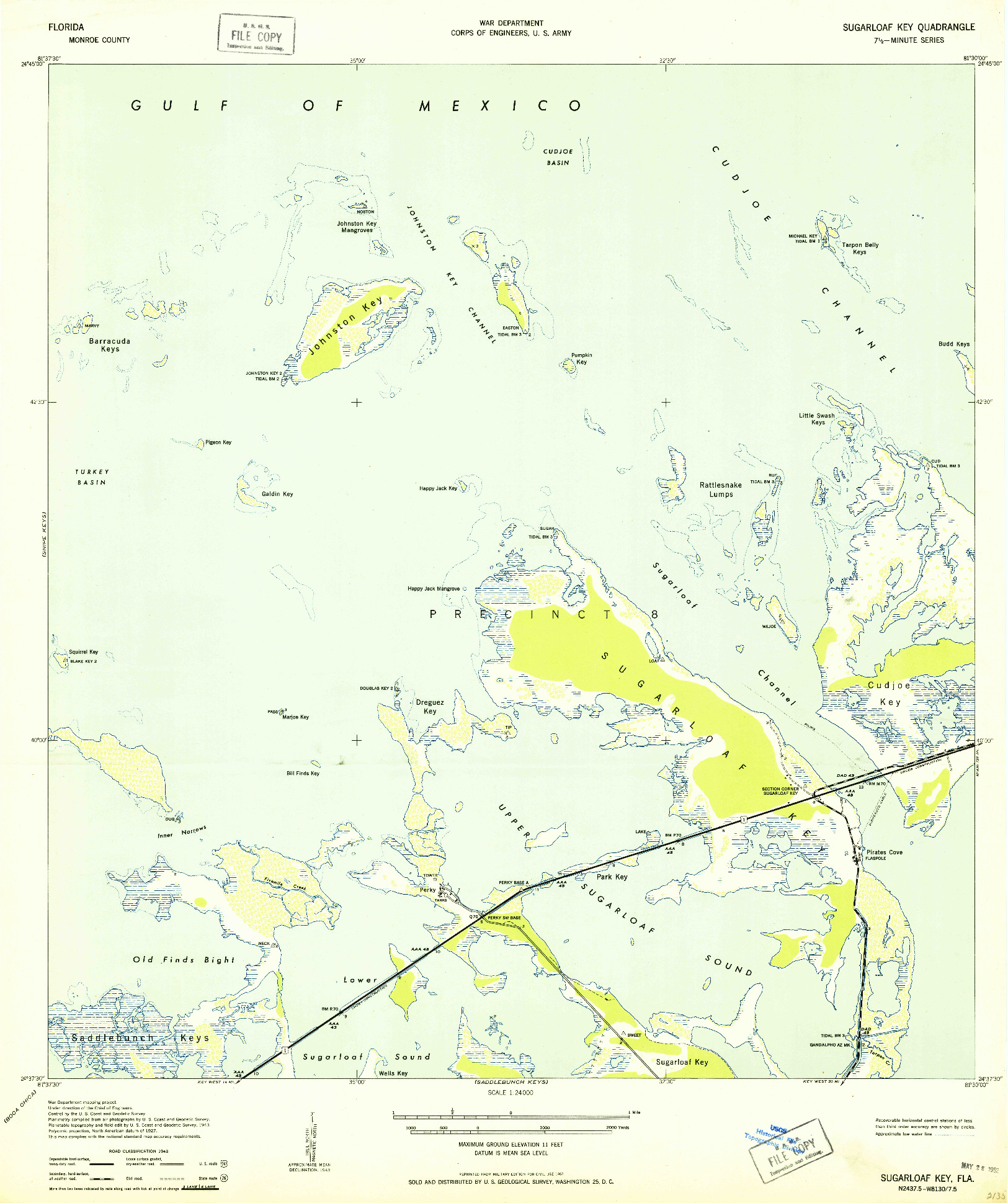 USGS 1:24000-SCALE QUADRANGLE FOR SUGARLOAF KEY, FL 1943