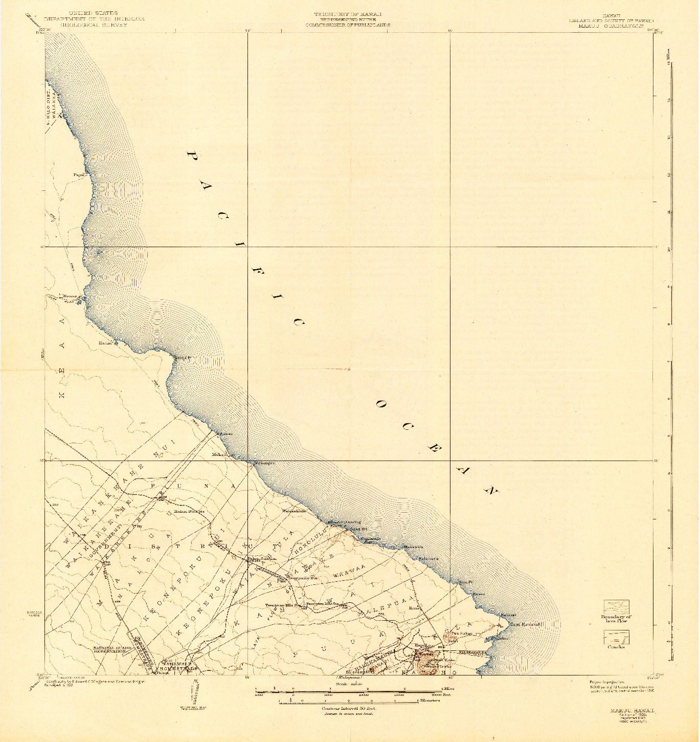 USGS 1:62500-SCALE QUADRANGLE FOR MAKUU, HI 1924