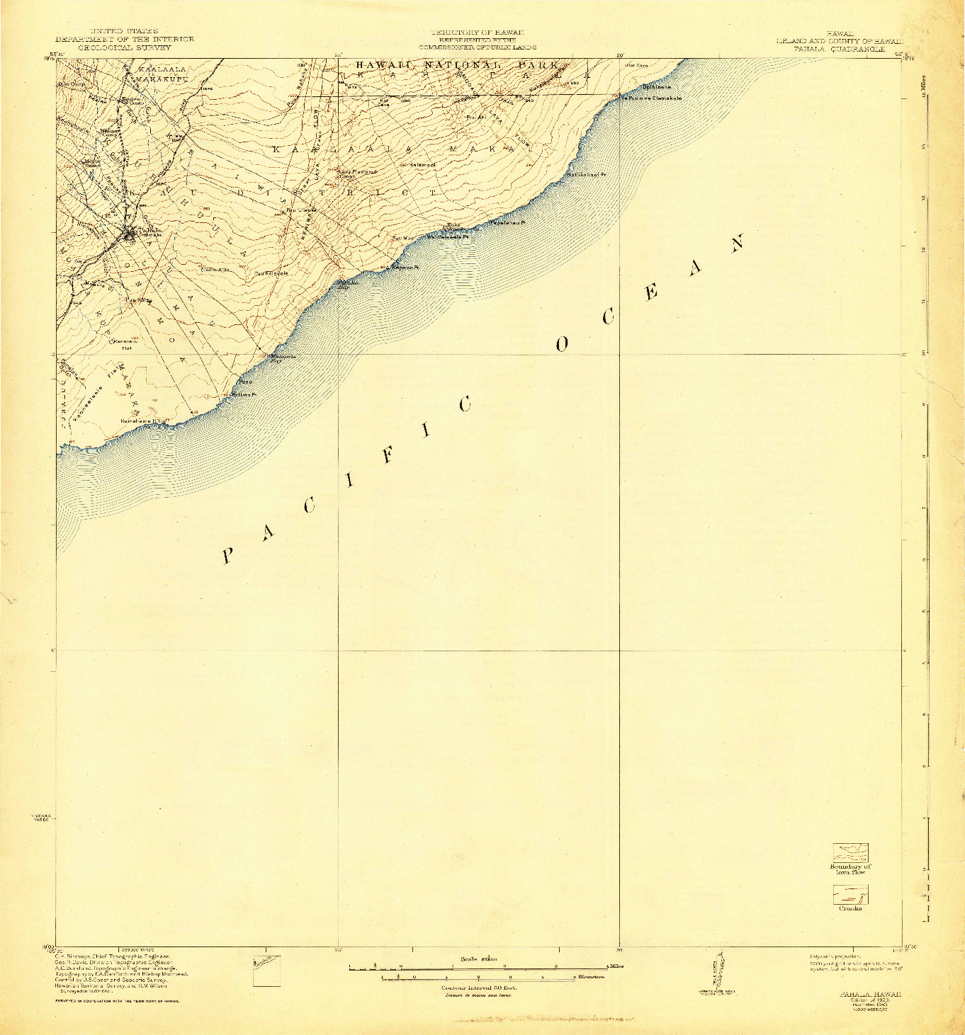 USGS 1:62500-SCALE QUADRANGLE FOR PAHALA, HI 1923