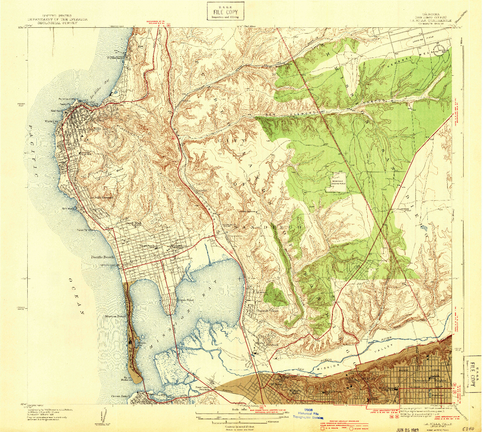 USGS 1:31680-SCALE QUADRANGLE FOR LA JOLLA, CA 1943
