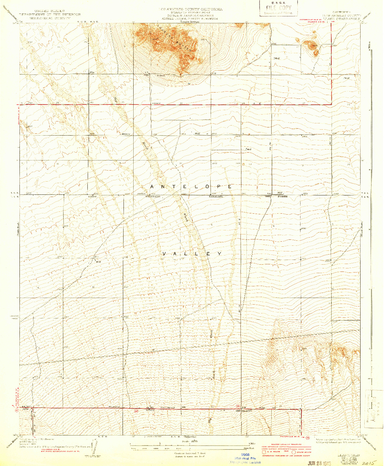 USGS 1:24000-SCALE QUADRANGLE FOR LLANO, CA 1934