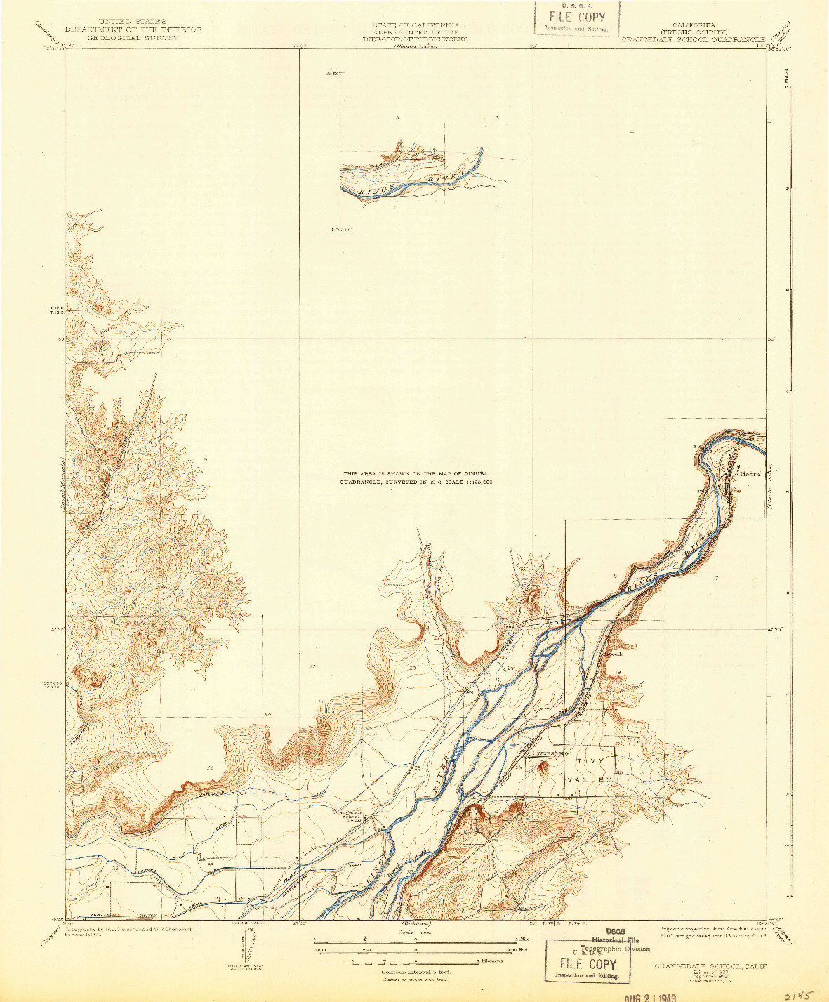 USGS 1:31680-SCALE QUADRANGLE FOR ORANGEDALE SCHOOL, CA 1923