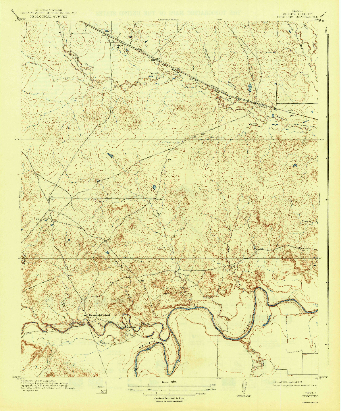 USGS 1:31680-SCALE QUADRANGLE FOR FOWLKES, TX 1919