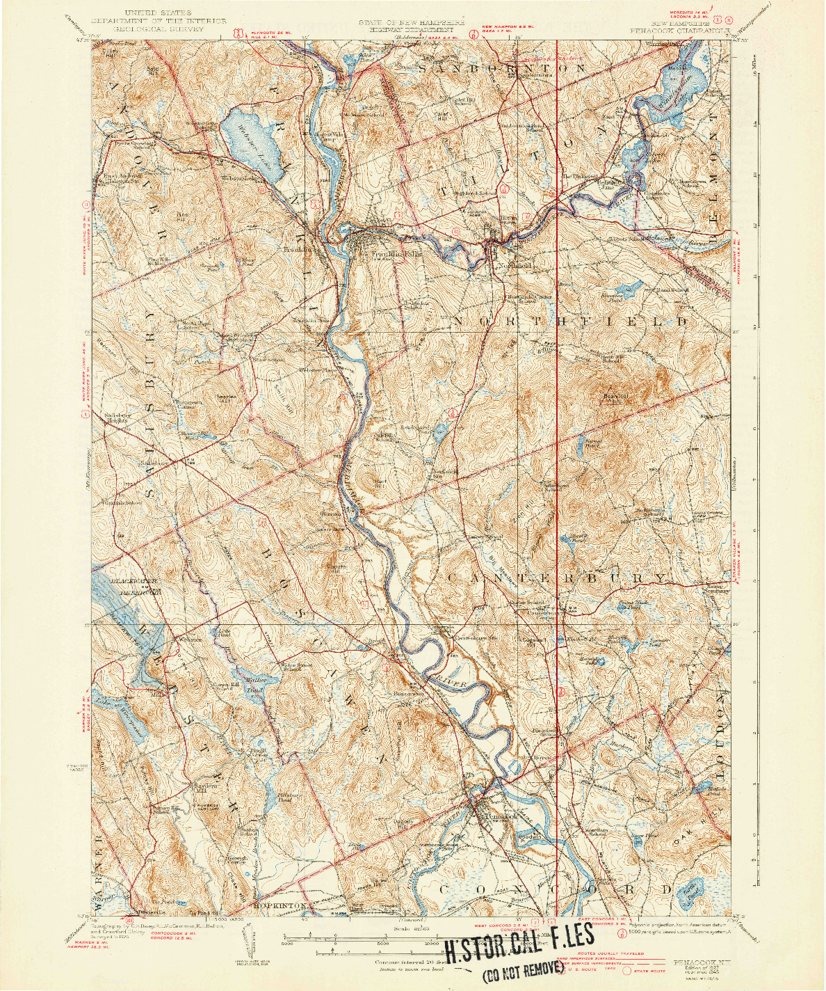 USGS 1:62500-SCALE QUADRANGLE FOR PENACOOK, NH 1927