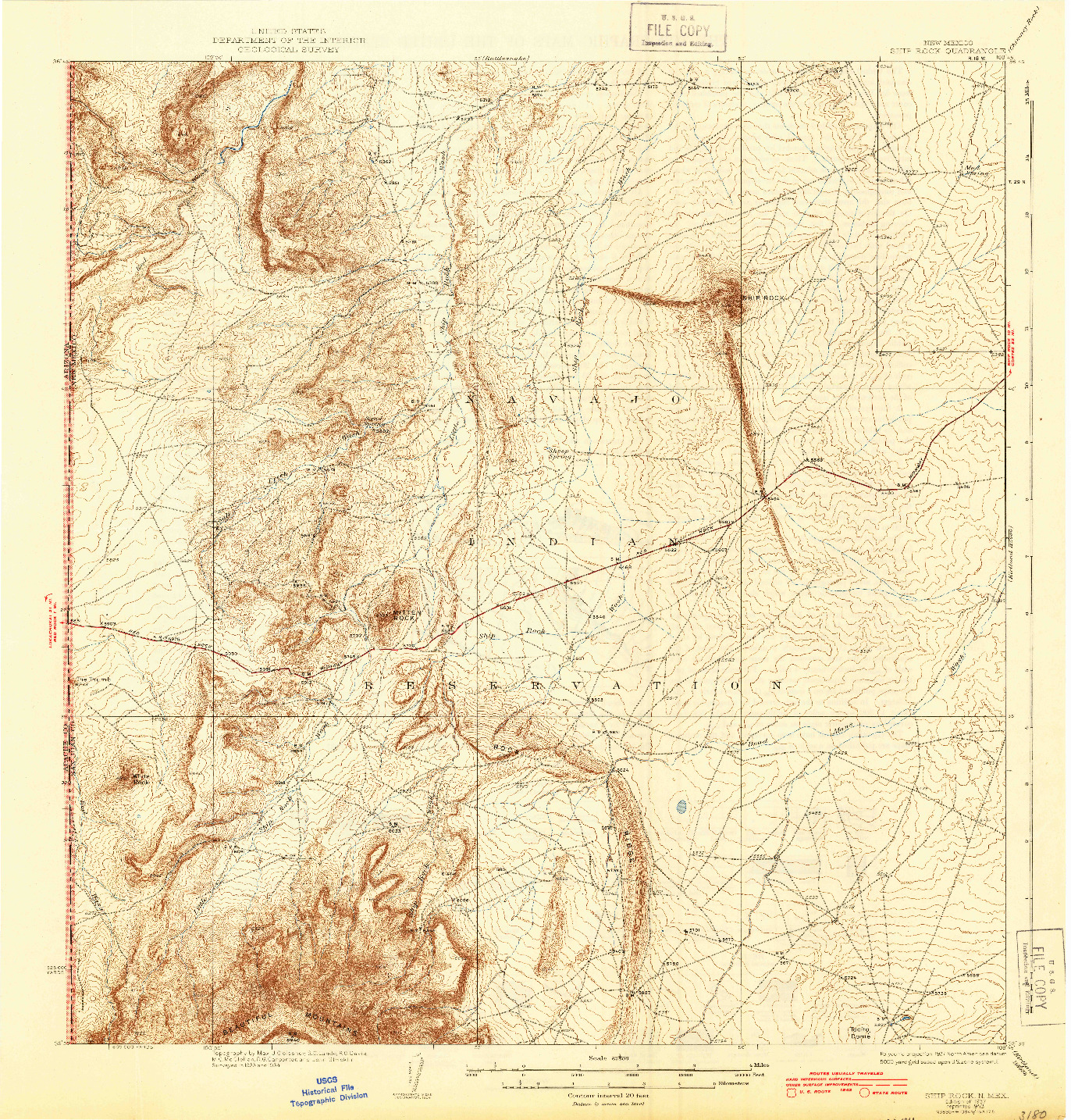 USGS 1:62500-SCALE QUADRANGLE FOR SHIP ROCK, NM 1937