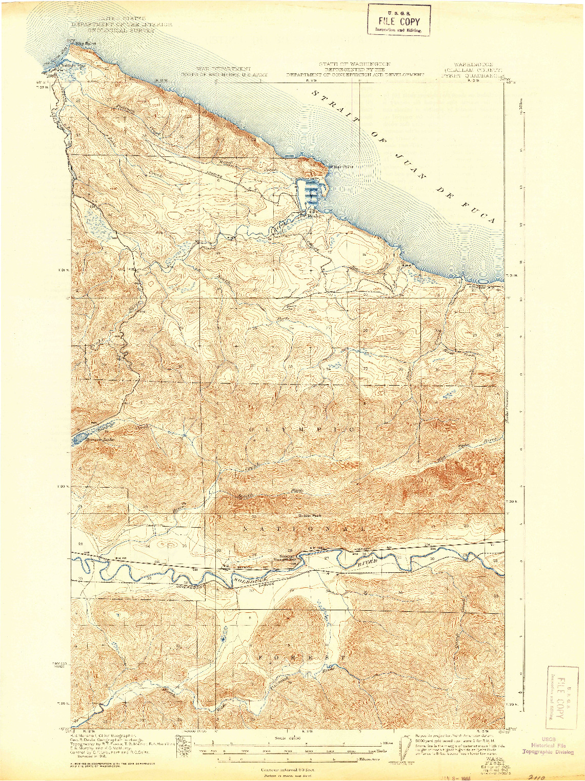 USGS 1:62500-SCALE QUADRANGLE FOR PYSHT, WA 1922