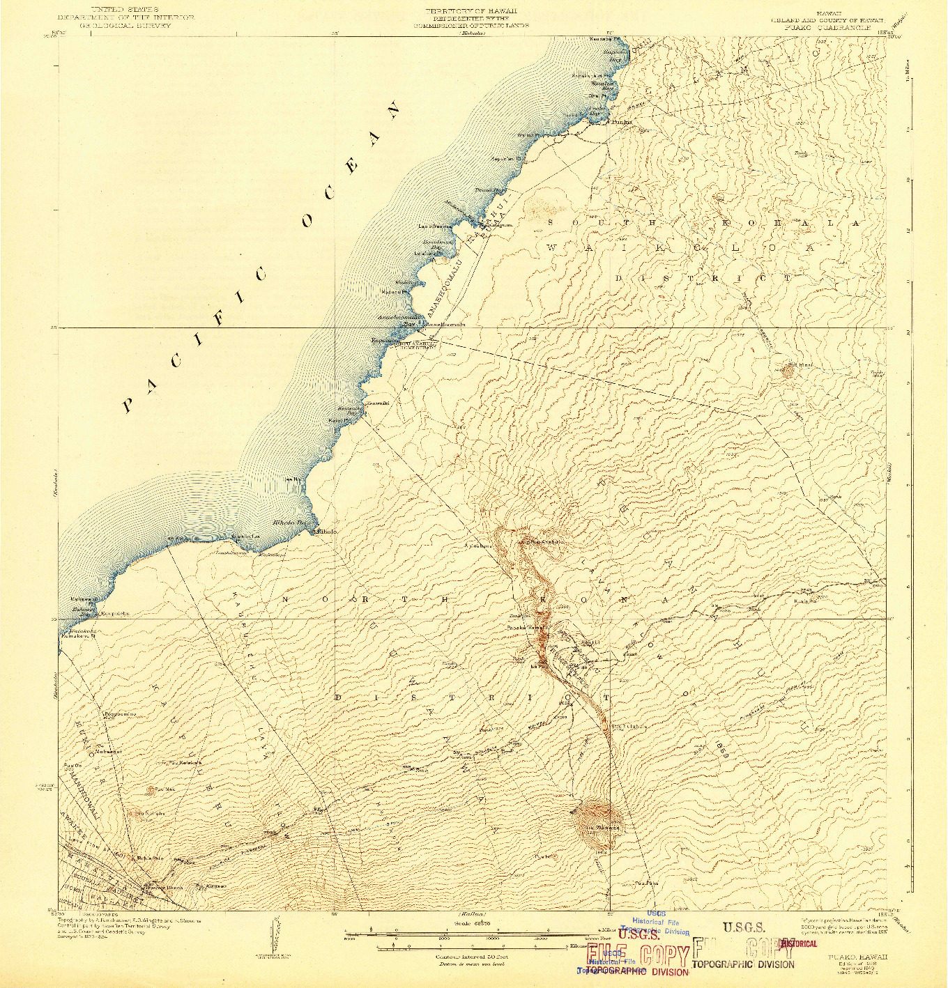 USGS 1:62500-SCALE QUADRANGLE FOR PUAKO, HI 1928