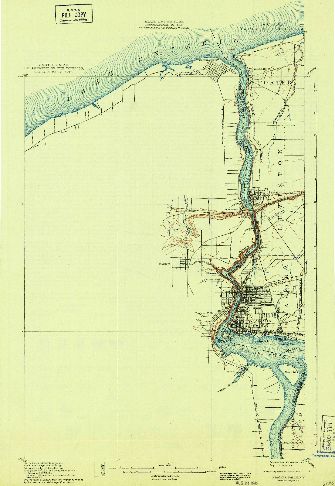 USGS 1:62500-SCALE QUADRANGLE FOR NIAGARA FALLS, NY 1901