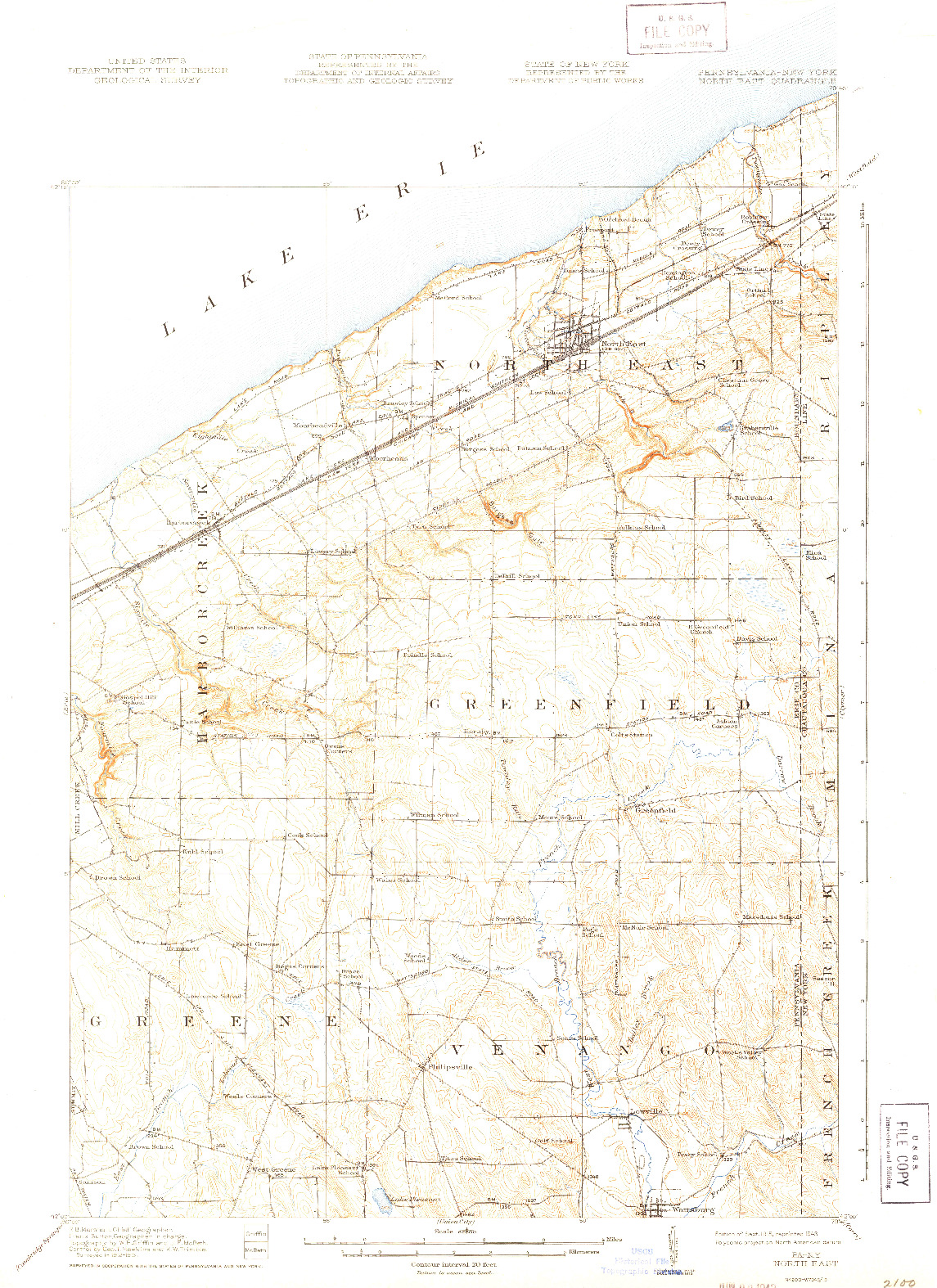 USGS 1:62500-SCALE QUADRANGLE FOR NORTH EAST, PA 1915