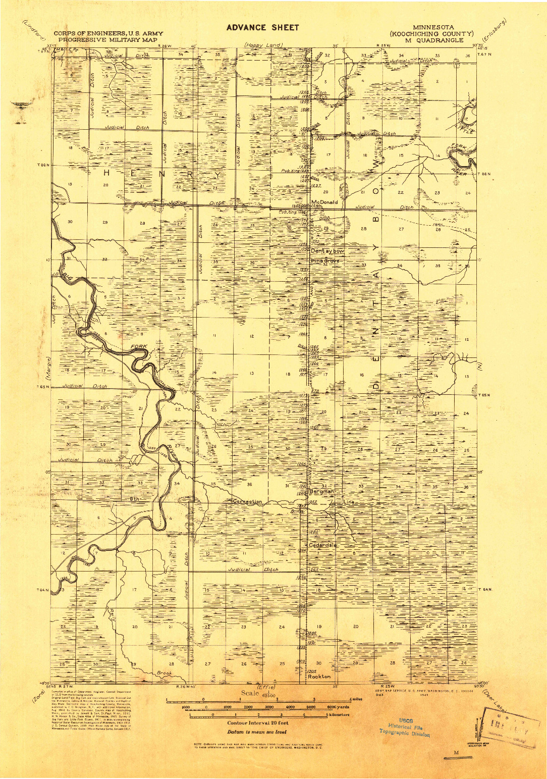 USGS 1:62500-SCALE QUADRANGLE FOR M, MN 1919