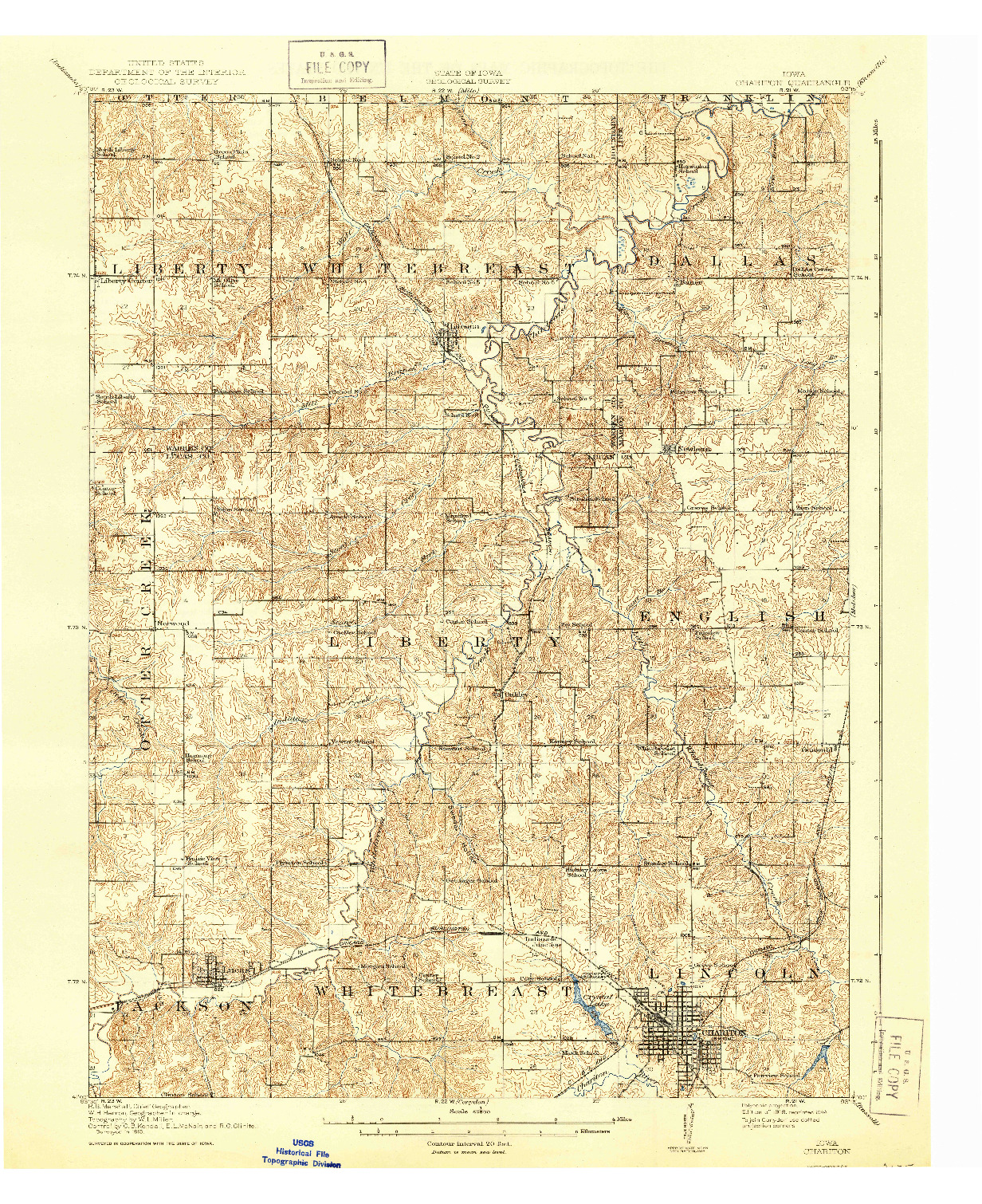 USGS 1:62500-SCALE QUADRANGLE FOR CHARITON, IA 1918