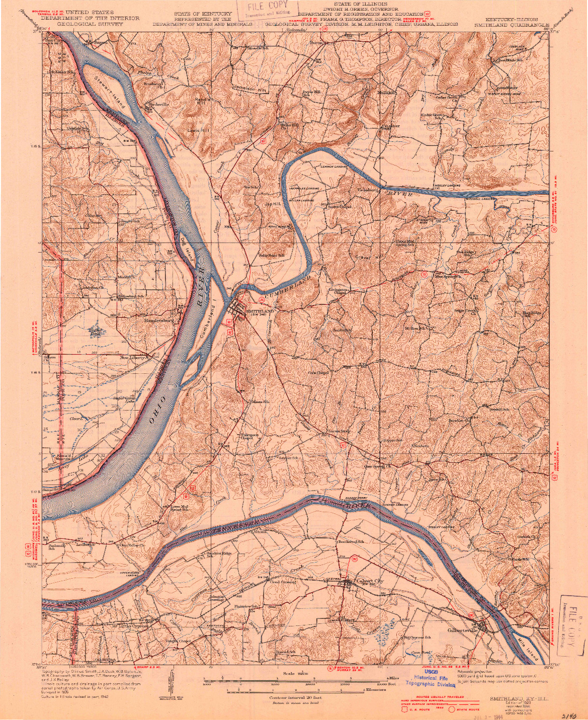 USGS 1:62500-SCALE QUADRANGLE FOR SMITHLAND, KY 1929