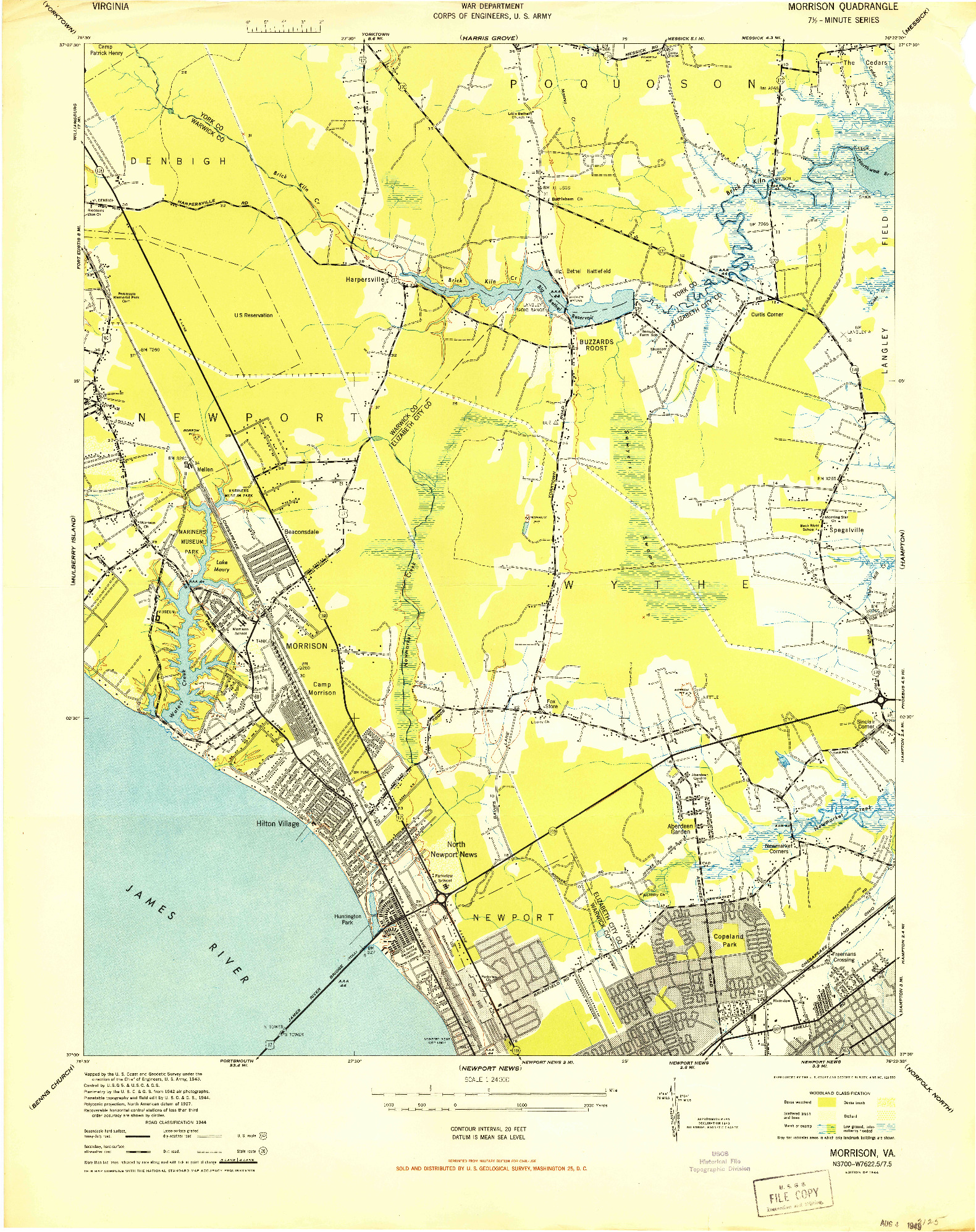 USGS 1:24000-SCALE QUADRANGLE FOR MORRISON, VA 1944