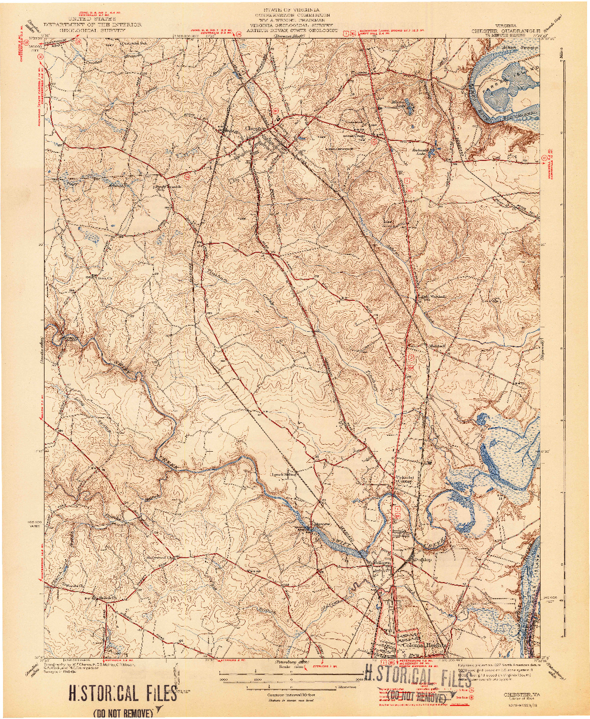 USGS 1:31680-SCALE QUADRANGLE FOR CHESTER, VA 1944