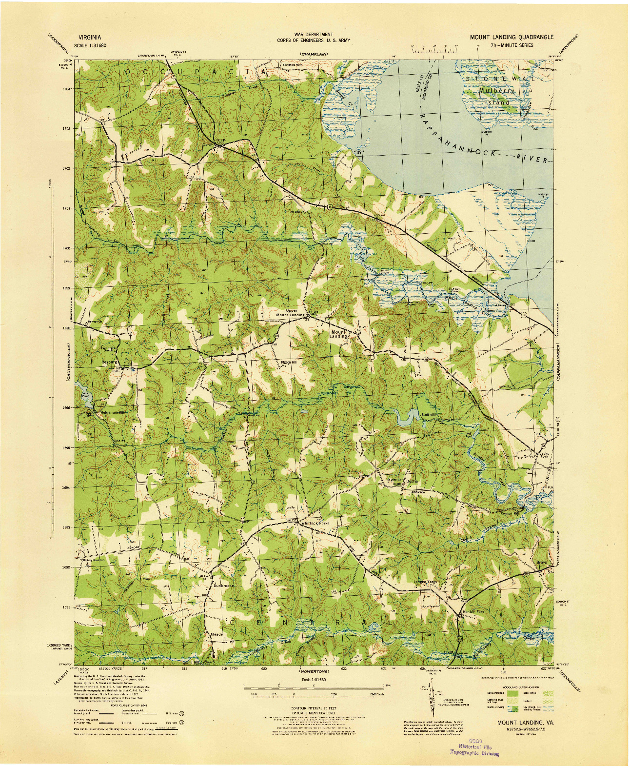 USGS 1:31680-SCALE QUADRANGLE FOR MOUNT LANDING, VA 1944