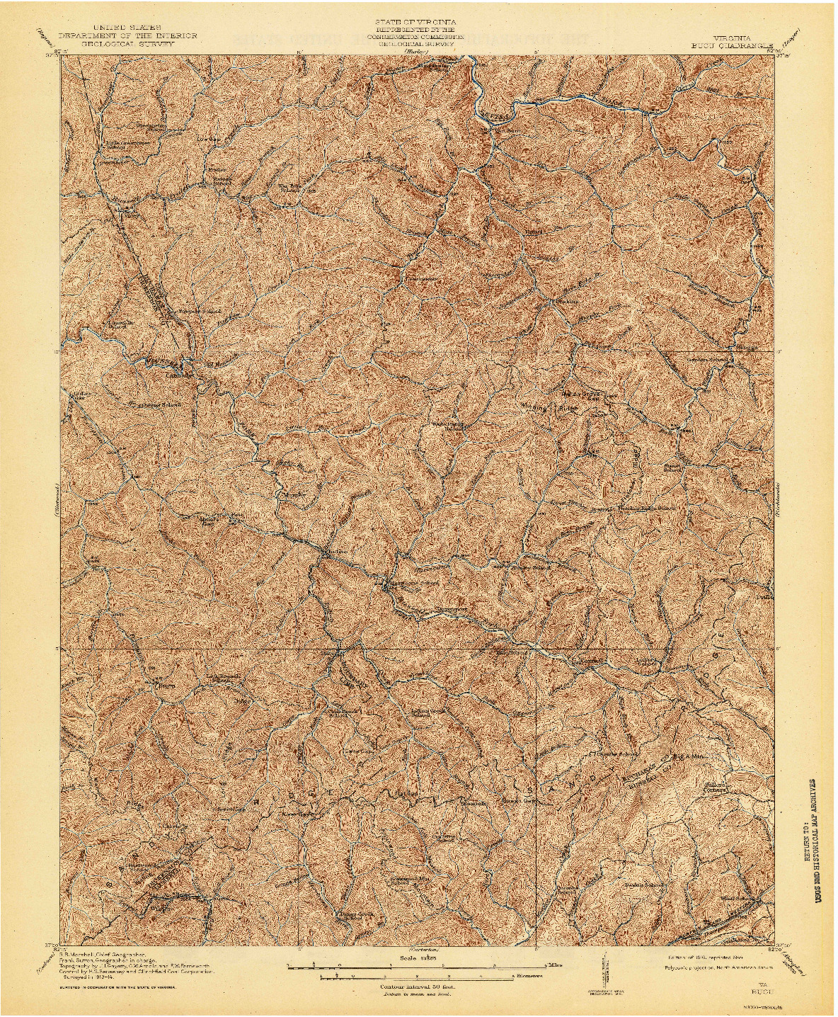 USGS 1:62500-SCALE QUADRANGLE FOR BUCU, VA 1916