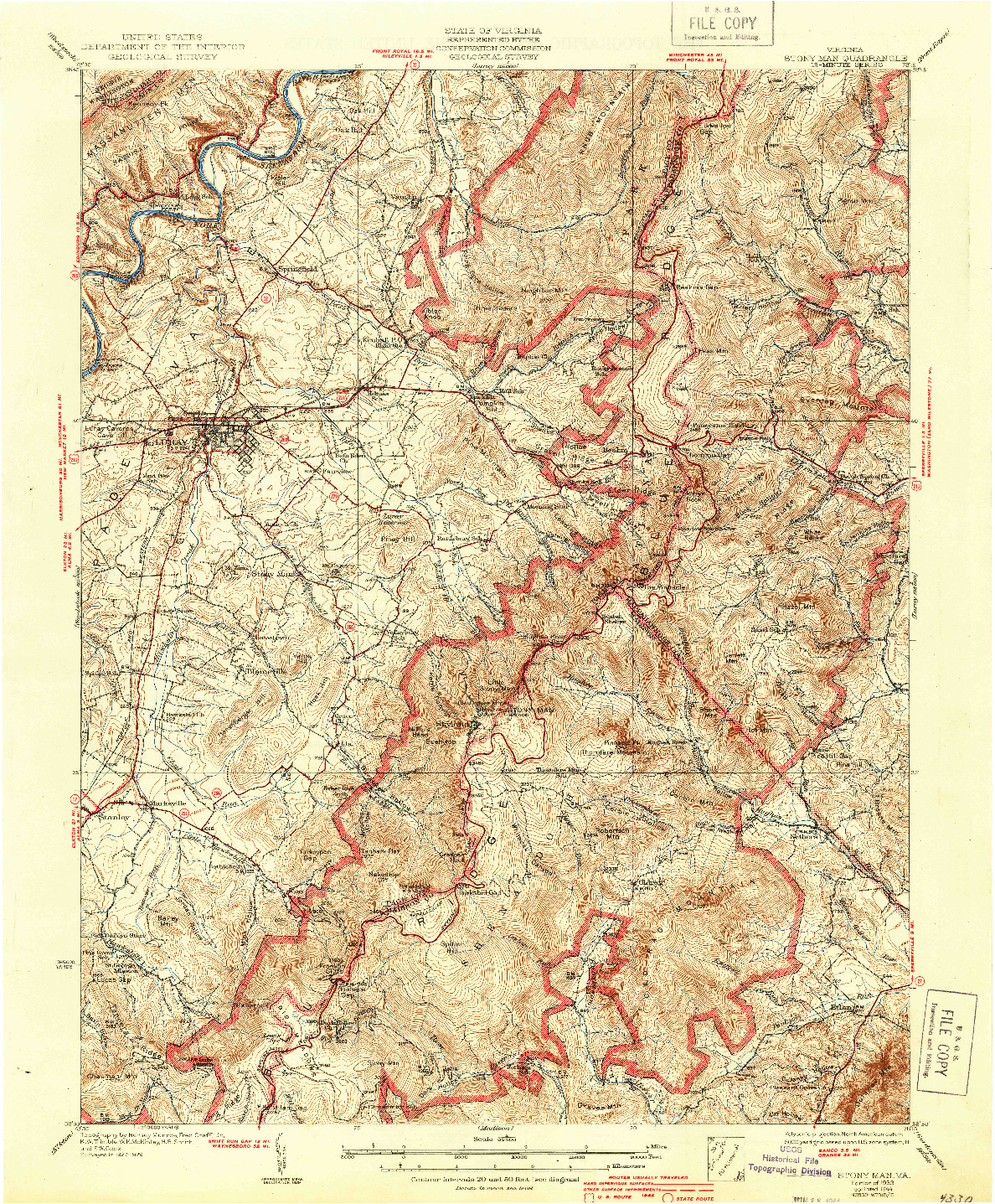 USGS 1:62500-SCALE QUADRANGLE FOR STONY MAN, VA 1933