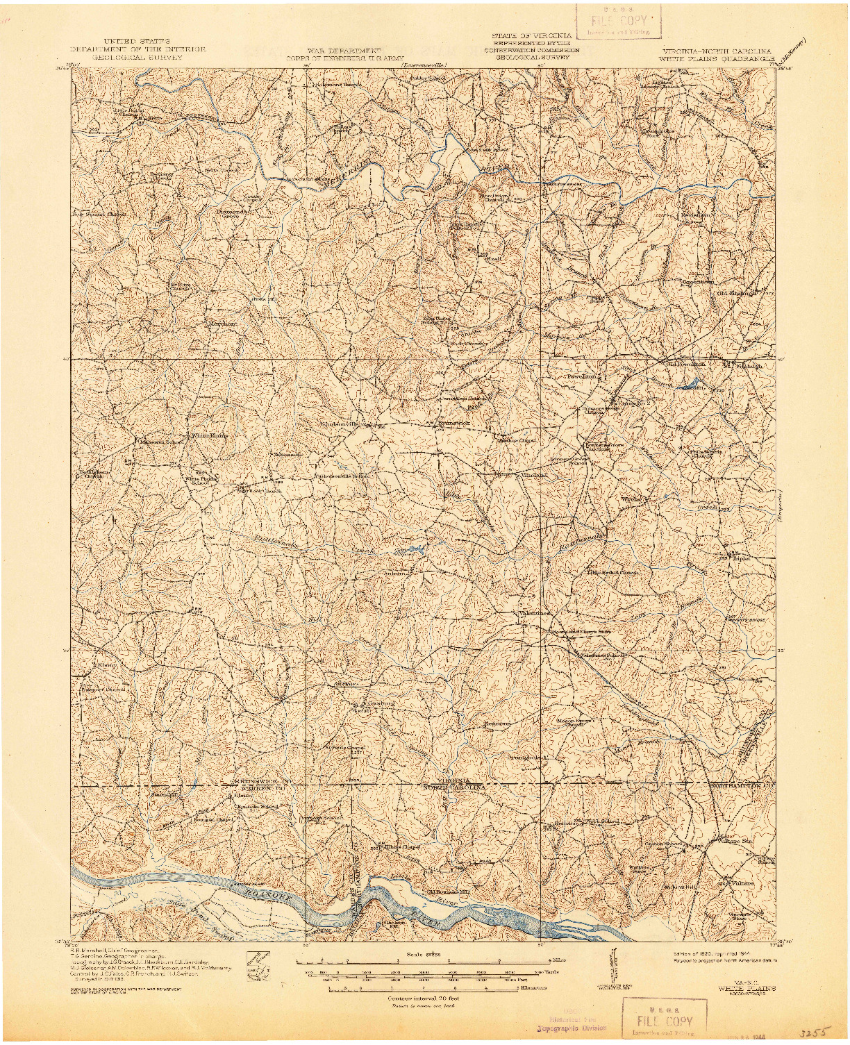 USGS 1:62500-SCALE QUADRANGLE FOR WHITE PLAINS, VA 1920