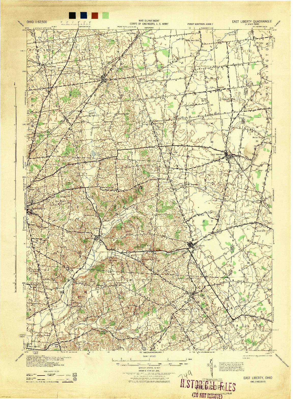USGS 1:62500-SCALE QUADRANGLE FOR EAST LIBERTY, OH 1944