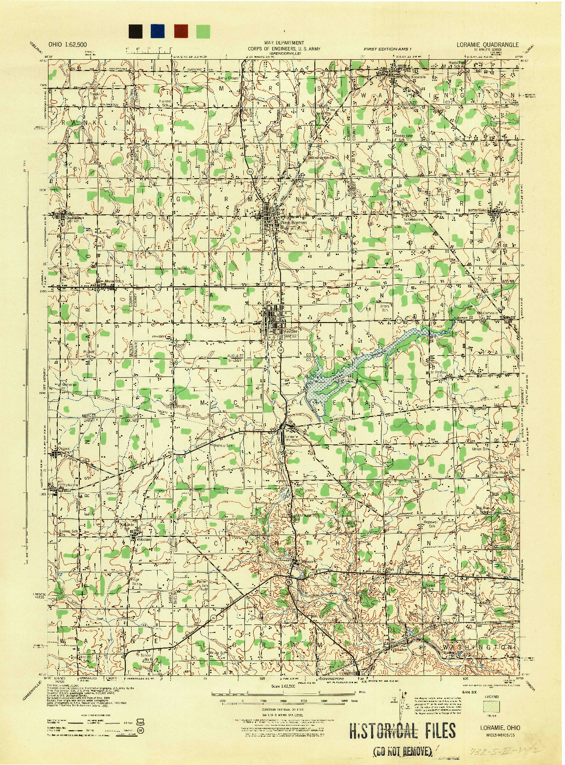 USGS 1:62500-SCALE QUADRANGLE FOR LORAMIE, OH 1944