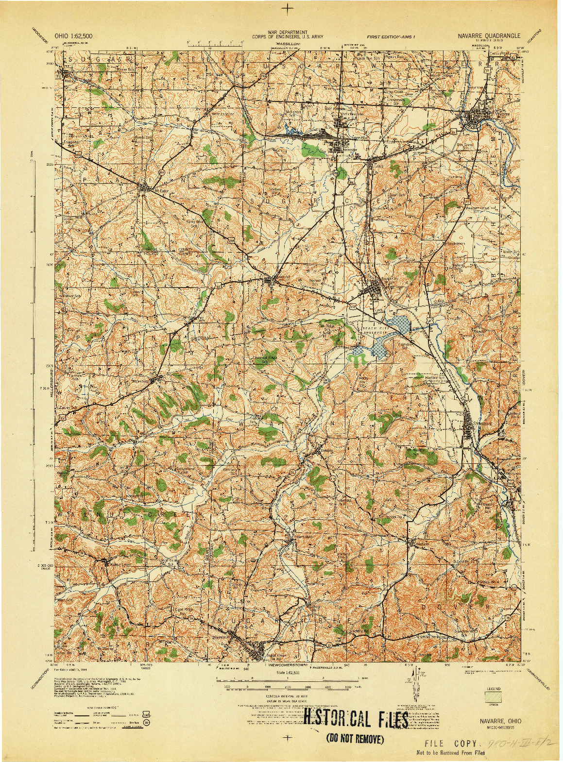 USGS 1:62500-SCALE QUADRANGLE FOR NAVARRE, OH 1944