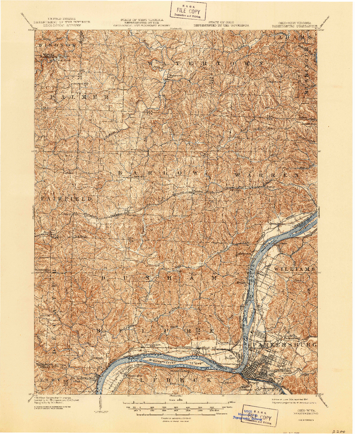 USGS 1:62500-SCALE QUADRANGLE FOR PARKERSBURG, OH 1904