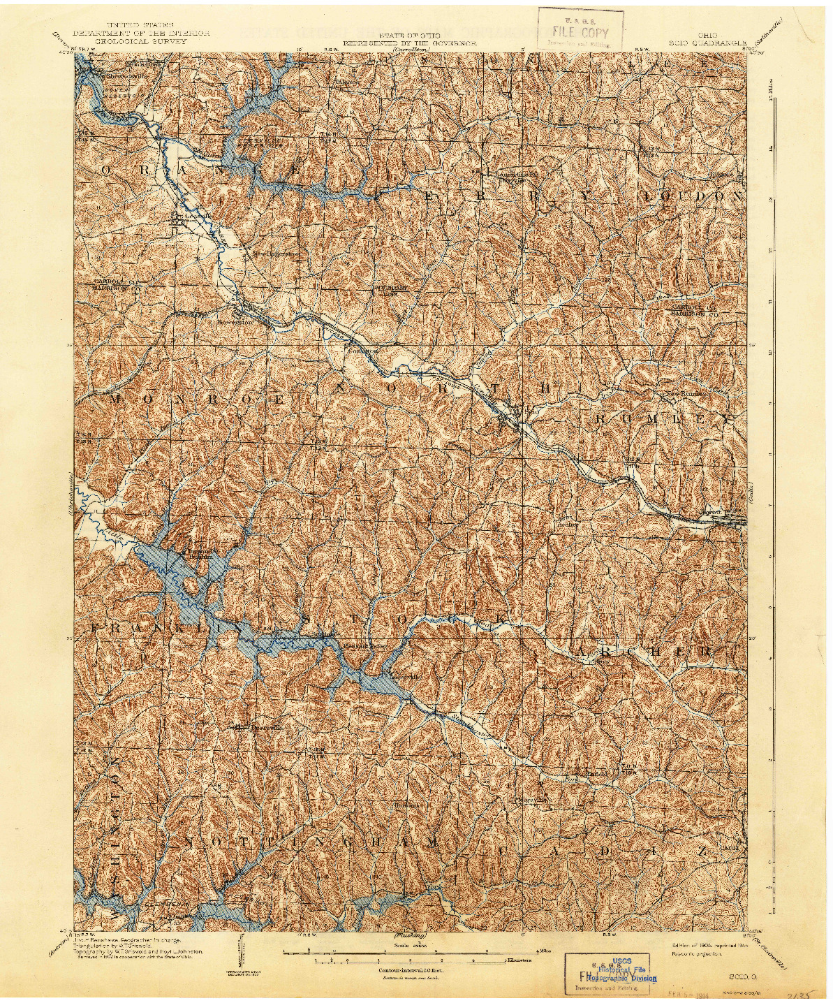 USGS 1:62500-SCALE QUADRANGLE FOR SCIO, OH 1904