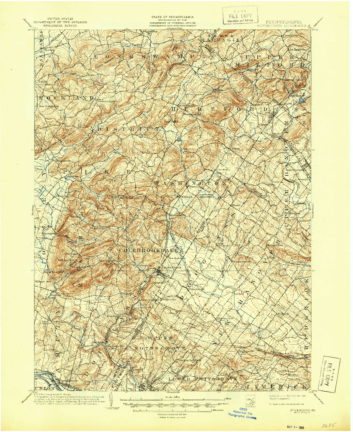 USGS 1:62500-SCALE QUADRANGLE FOR BOYERTOWN, PA 1902