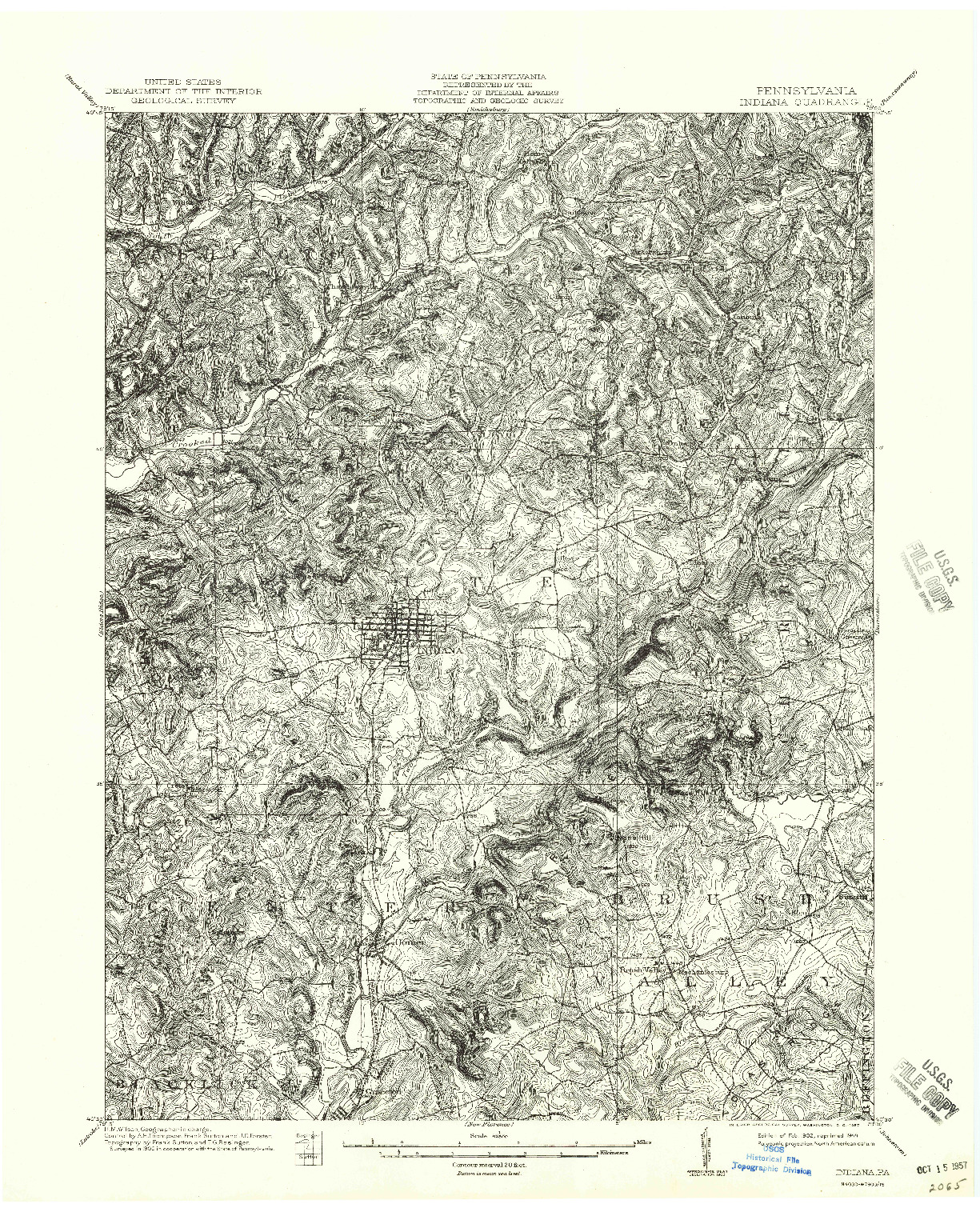 USGS 1:62500-SCALE QUADRANGLE FOR INDIANA, PA 1902