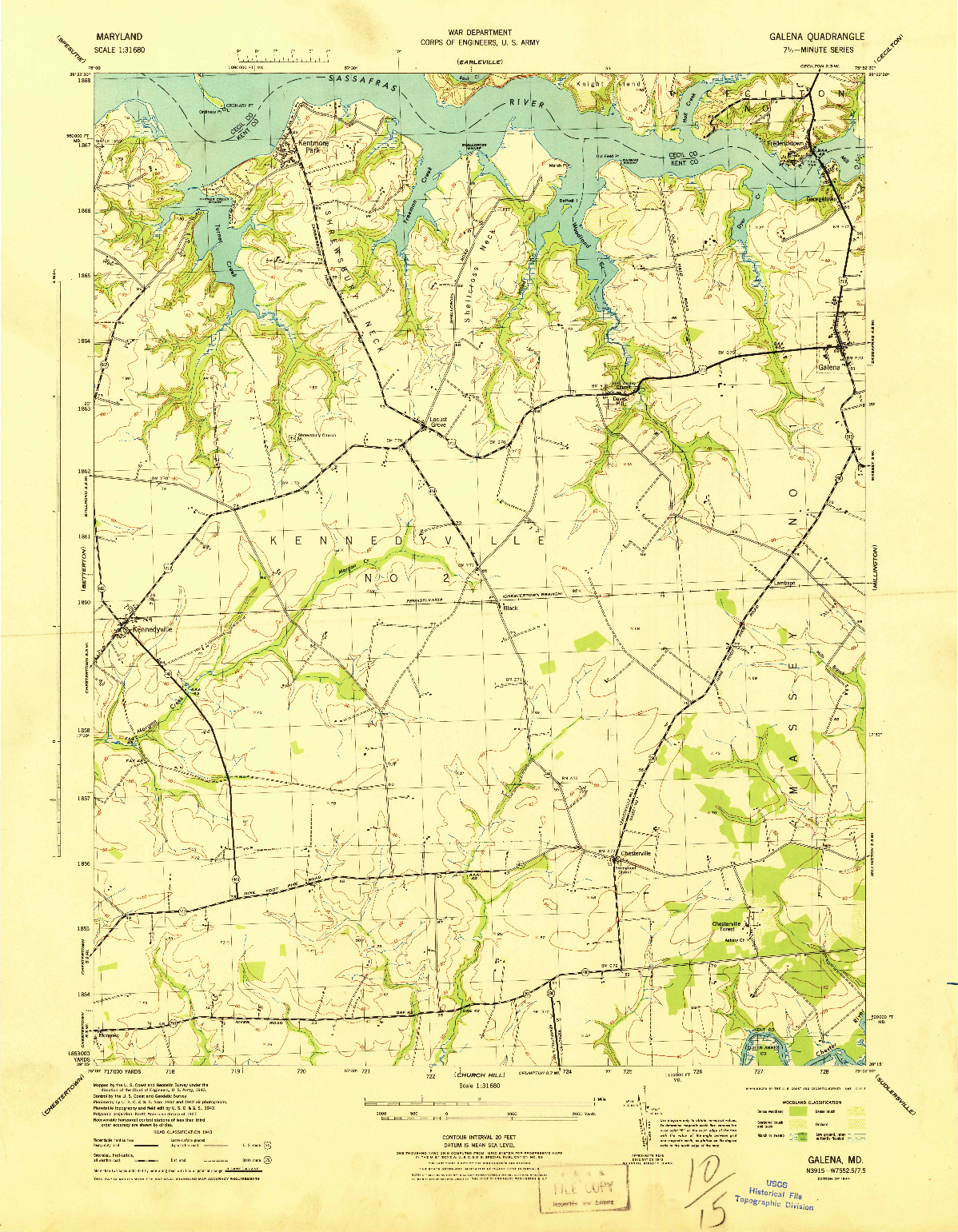 USGS 1:31680-SCALE QUADRANGLE FOR GALENA, MD 1944