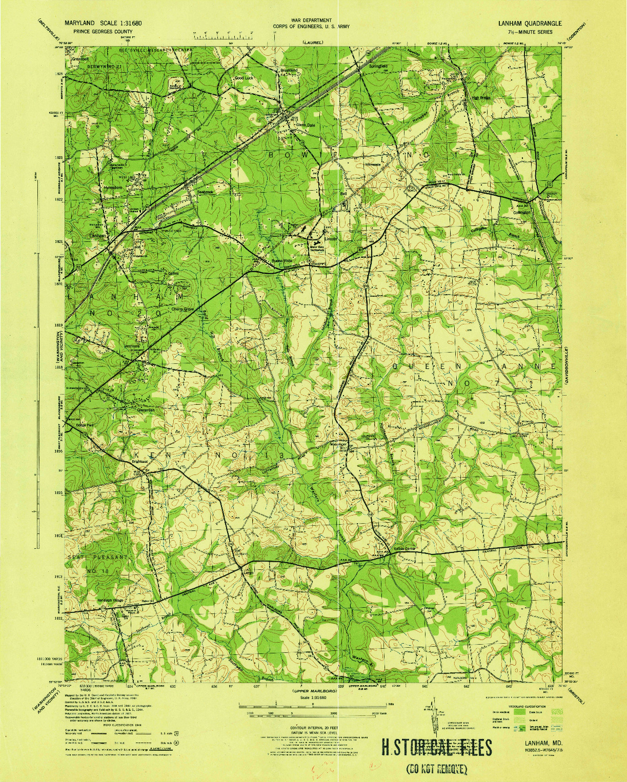 USGS 1:31680-SCALE QUADRANGLE FOR LANHAM, MD 1944